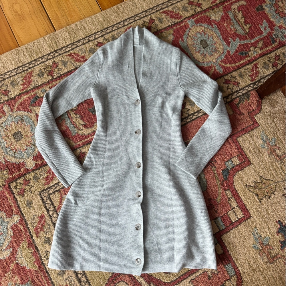 Gray Button-Up Dress